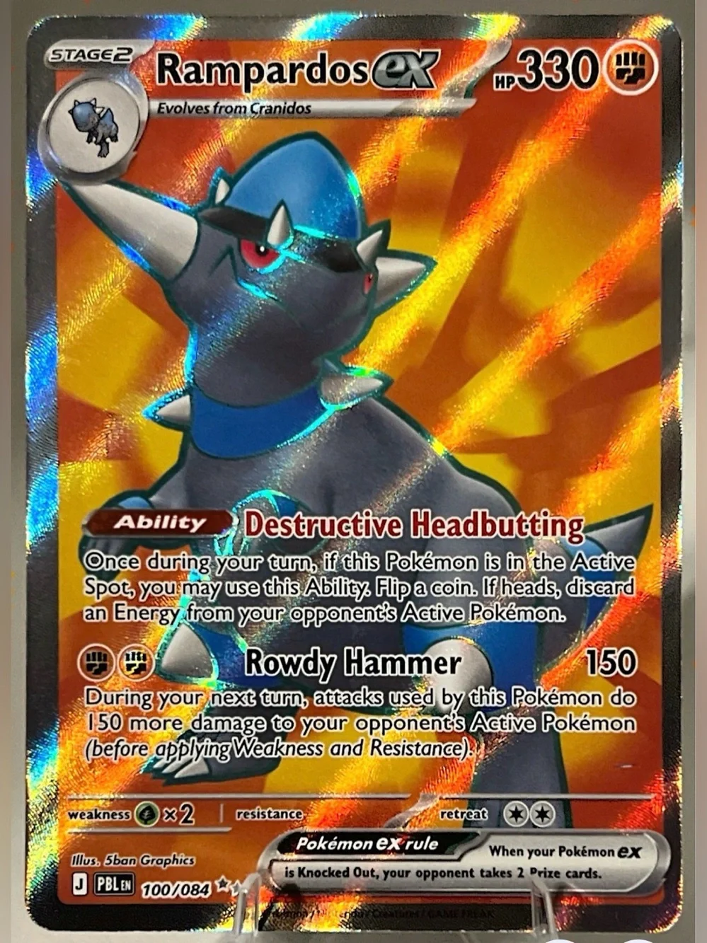 Pokémon TCG: Pitch Black - RAMPARDOS EX 100/084 NM